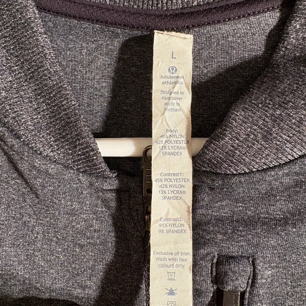 lululemon athletica Men's Charcoal Zip-Up Sweater - Picture 2 of 6